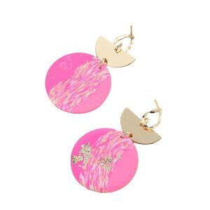 Barbie Dream Dangle Earrings Hot Pink Gold